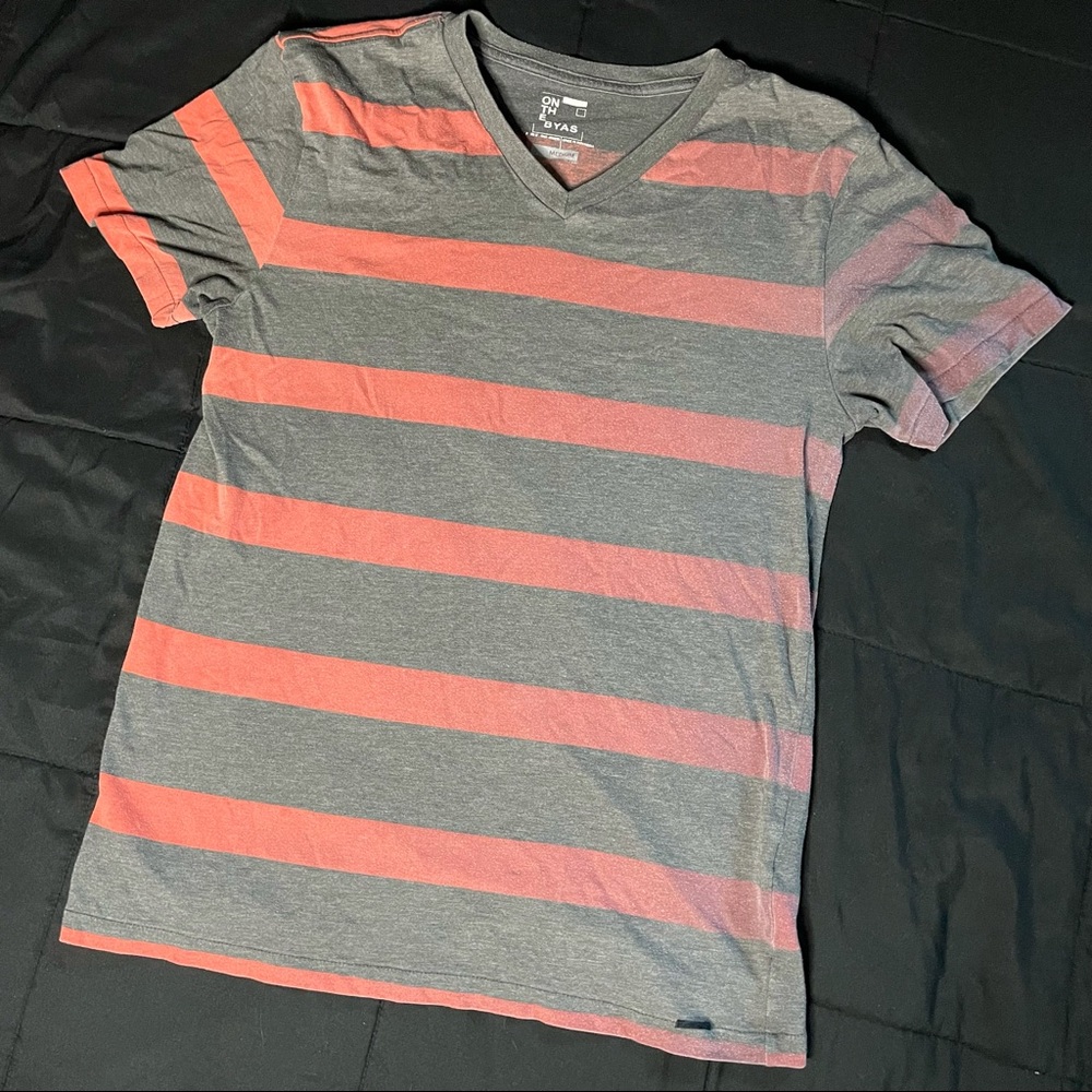 Emo striped v neck